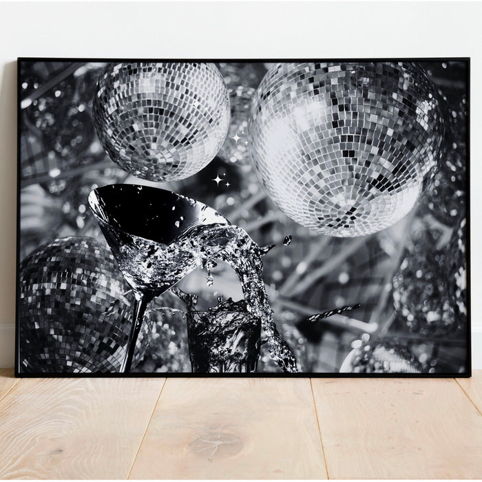 Martini Print, Trendy Bar Cart Retro Wall Art Set of 5, Aesthetic Print, Disco Poster,Black and White Prints, Trendy Wall Art, Digital Art