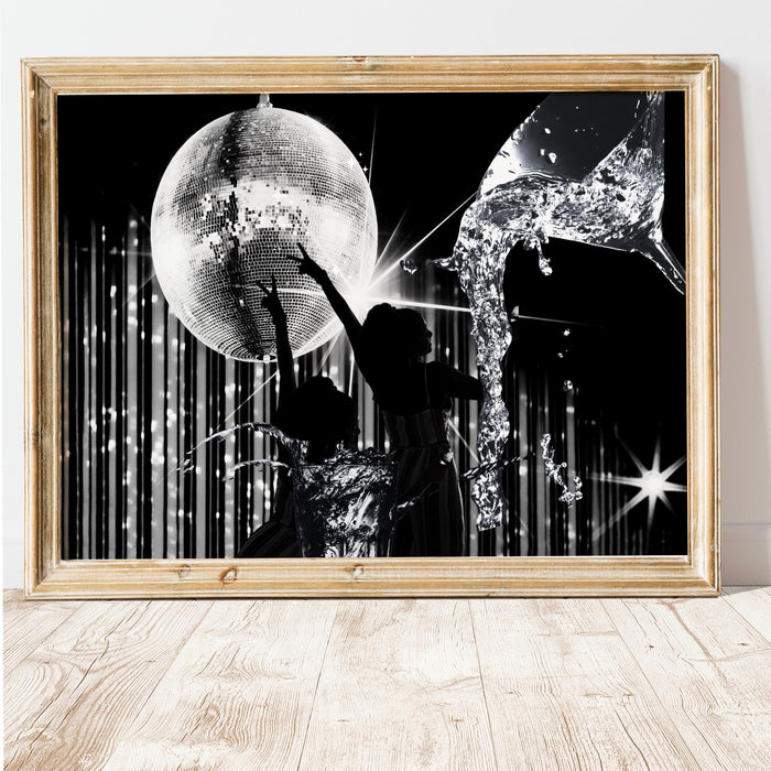 Martini Print, Trendy Bar Cart Retro Wall Art Set of 5, Aesthetic Print, Disco Poster,Black and White Prints, Trendy Wall Art, Digital Art