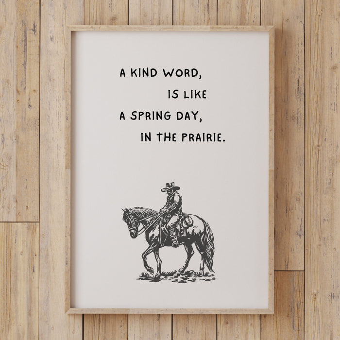 Western Cowboy Quote Print Black and White Minimalist Horseback Riding Poster Vintage Cowboy Art Wild West Home Decor Digital Download Print