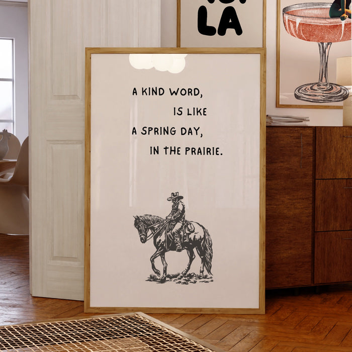 Western Cowboy Quote Print Black and White Minimalist Horseback Riding Poster Vintage Cowboy Art Wild West Home Decor Digital Download Print