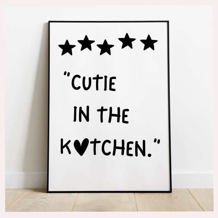 Cutie in the Kitchen Aesthetic Kitchen Wall Decor Trendy Retro Cooking Art Kitchen Wall Art Love Heart Art Print Bar Cart Digital Download