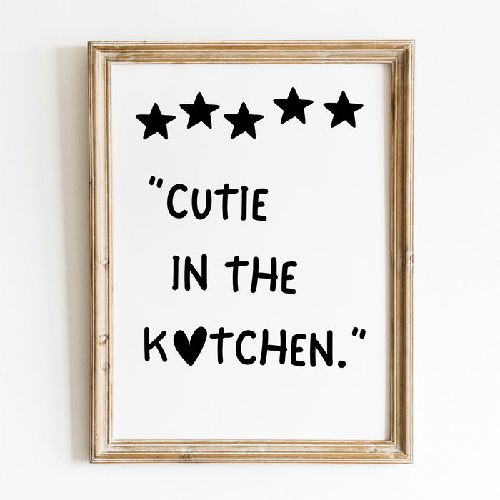 Cutie in the Kitchen Aesthetic Kitchen Wall Decor Trendy Retro Cooking Art Kitchen Wall Art Love Heart Art Print Bar Cart Digital Download
