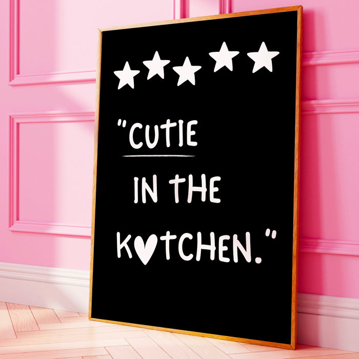 Black and White Aesthetic Kitchen Wall Decor Trendy Retro Cooking Art Kitchen Wall Art Print Minimalist Love Heart Digital Download