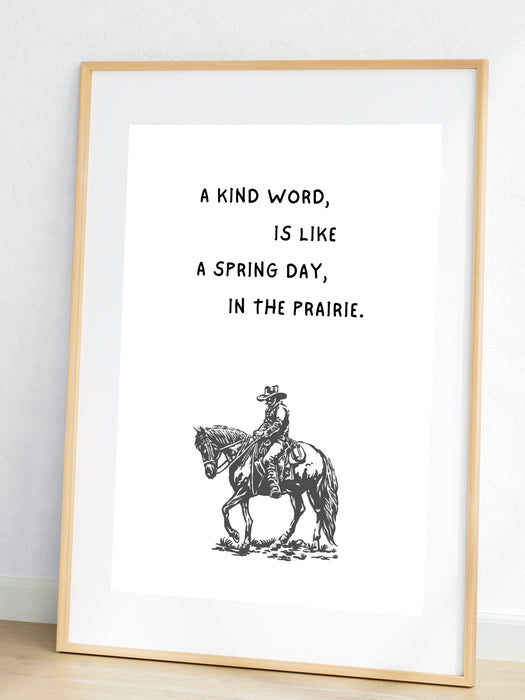 Western Cowboy Quote Print Black and White Minimalist Horseback Riding Poster Vintage Cowboy Art Wild West Home Decor Digital Download Print