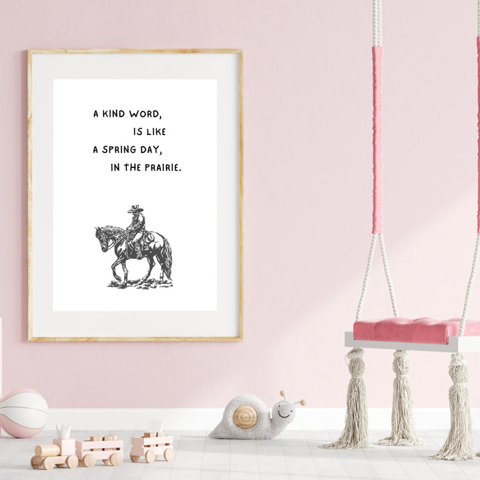 Western Cowboy Quote Print Black and White Minimalist Horseback Riding Poster Vintage Cowboy Art Wild West Home Decor Digital Download Print