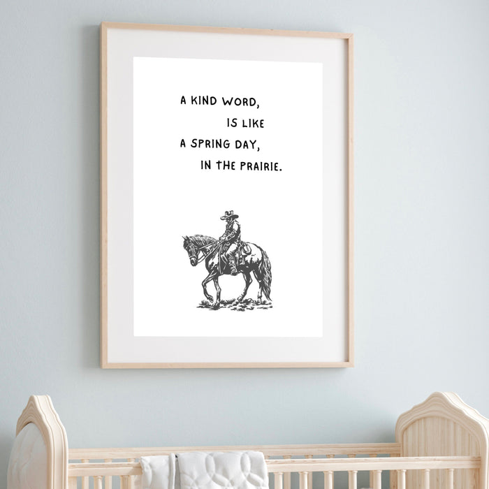 Western Cowboy Quote Print Black and White Minimalist Horseback Riding Poster Vintage Cowboy Art Wild West Home Decor Digital Download Print