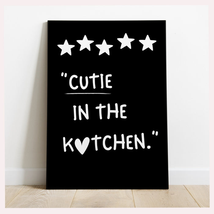 Black and White Aesthetic Kitchen Wall Decor Trendy Retro Cooking Art Kitchen Wall Art Print Minimalist Love Heart Digital Download