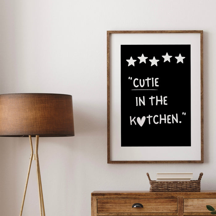 Black and White Aesthetic Kitchen Wall Decor Trendy Retro Cooking Art Kitchen Wall Art Print Minimalist Love Heart Digital Download
