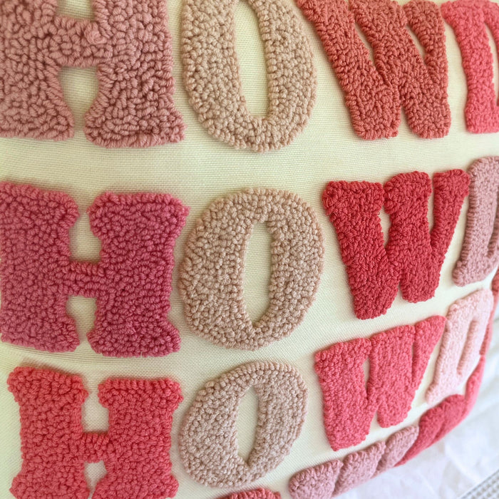 Howdy Embroidered Pillow Dorm Room Decor Cowgirl Gift Personalized Dorm Throw Cushion Daughter Gift Birthday Gift Custom Throw Pillow