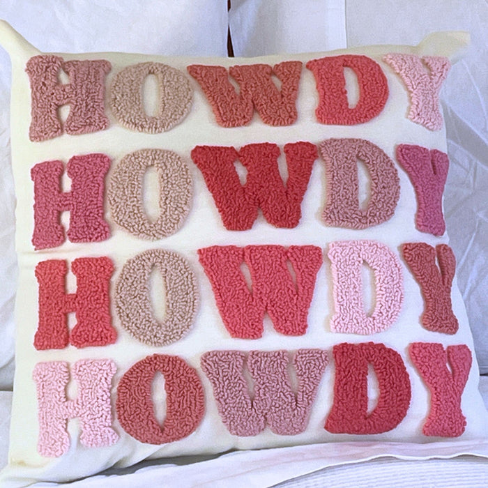 Howdy Embroidered Pillow Dorm Room Decor Cowgirl Gift Personalized Dorm Throw Cushion Daughter Gift Birthday Gift Custom Throw Pillow