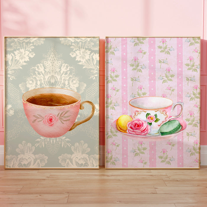 Coffee for Grandma Gift Print Cottagecore Decor Abstract Vintage Painting Digital Downloadable Wall Art Trendy Retro Wall Art Set of 12