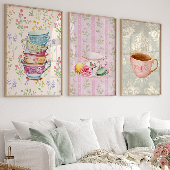 Coffee for Grandma Gift Print Cottagecore Decor Abstract Vintage Painting Digital Downloadable Wall Art Trendy Retro Wall Art Set of 12