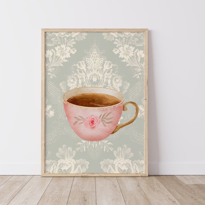 Grandma Chic Coffee With Grandma Gift Print Cottagecore Decor Grandmacore Vintage Cottage Painting Digital Wall Art Retro Printable 1 print