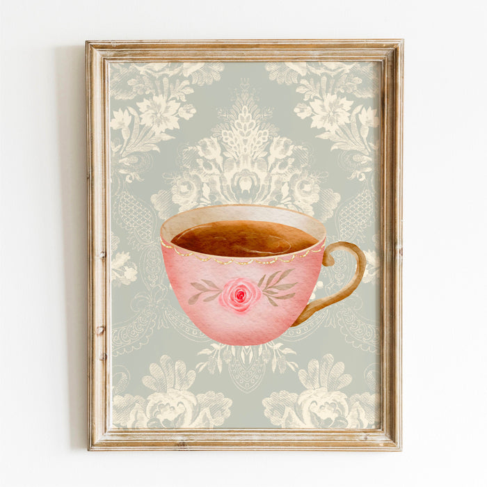 Grandma Chic Coffee With Grandma Gift Print Cottagecore Decor Grandmacore Vintage Cottage Painting Digital Wall Art Retro Printable 1 print