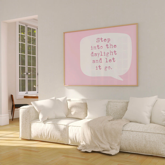 College Dorm Room Wall Art Trendy Pink Funny Positive Print Retro Aesthetic Minimalist Prints Coquette Pink Digital Art 1 Horizontal Print