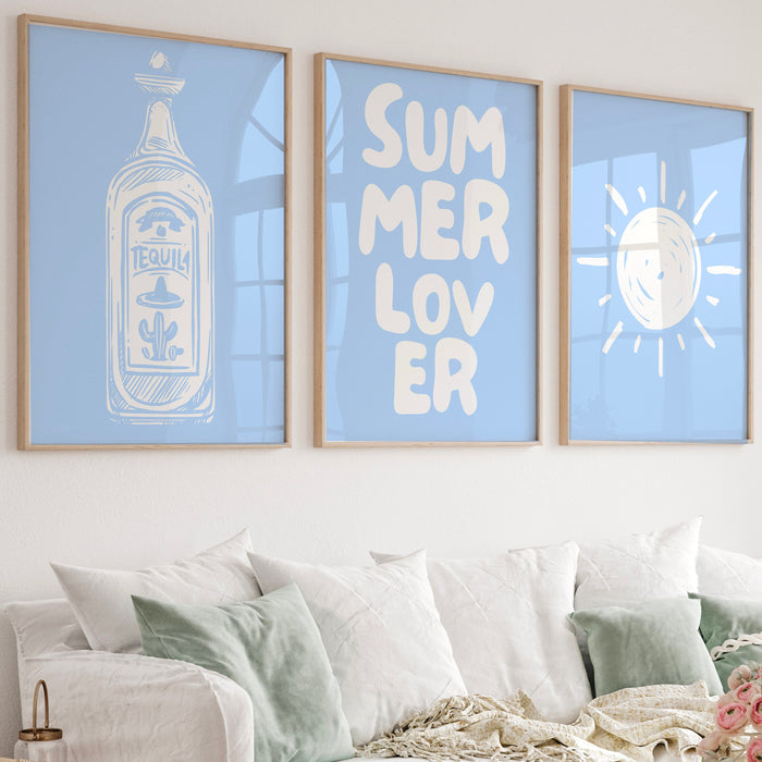 Summer Love Trendy Retro Wall Art Set of 9  Aesthetic Prints Surfer Poster Coastal Wall Art Minimalist, Digital Art Set of 9 Printables