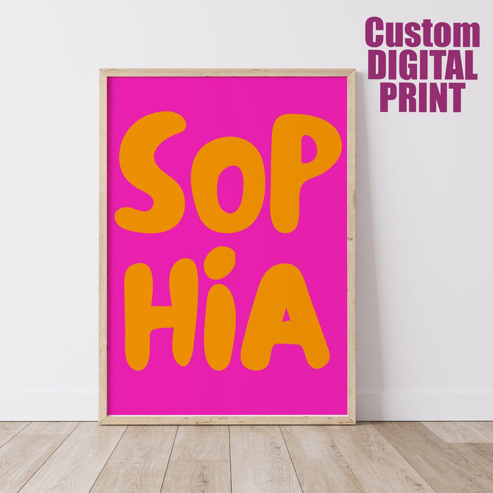 Custom Song Lyrics Art Print Digital Art Download Pink Orange Wall Art Cute Trendy Art Custom Digital Print City Wall Poster 1 Print