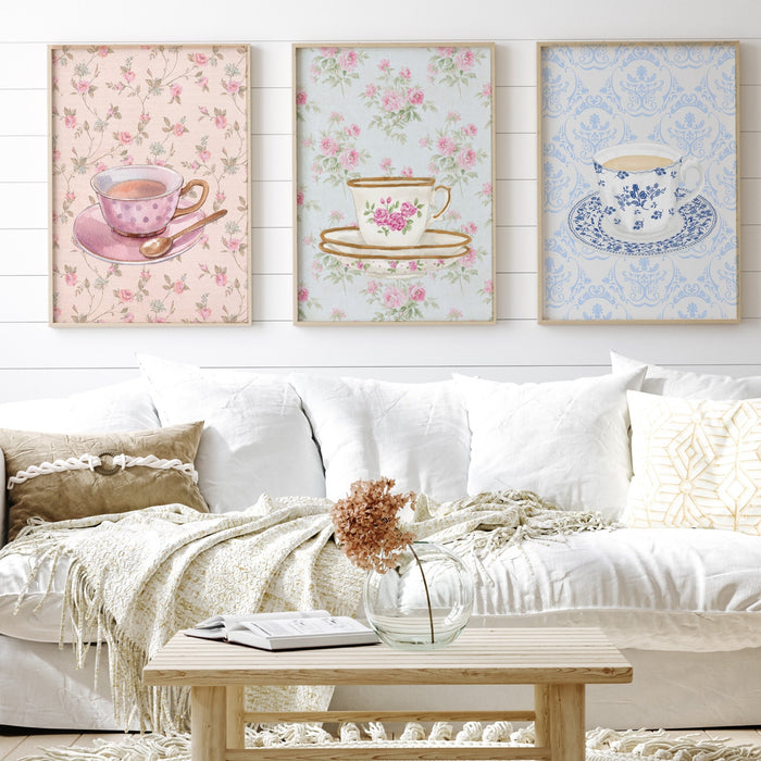 Coffee for Grandma Gift Print Cottagecore Decor Abstract Vintage Painting Digital Downloadable Wall Art Trendy Retro Wall Art Set of 12
