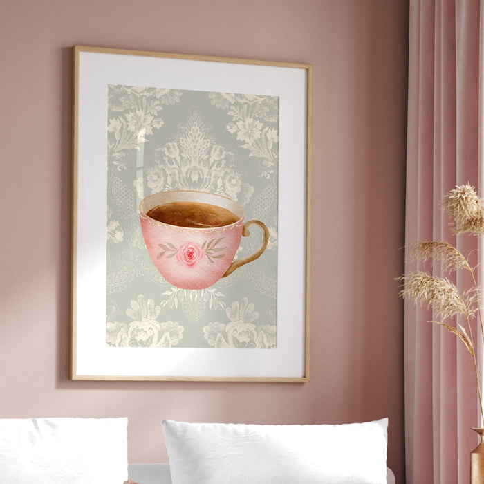 Grandma Chic Coffee With Grandma Gift Print Cottagecore Decor Grandmacore Vintage Cottage Painting Digital Wall Art Retro Printable 1 print