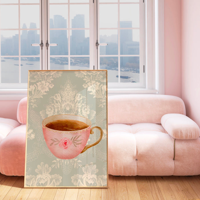 Grandma Chic Coffee With Grandma Gift Print Cottagecore Decor Grandmacore Vintage Cottage Painting Digital Wall Art Retro Printable 1 print