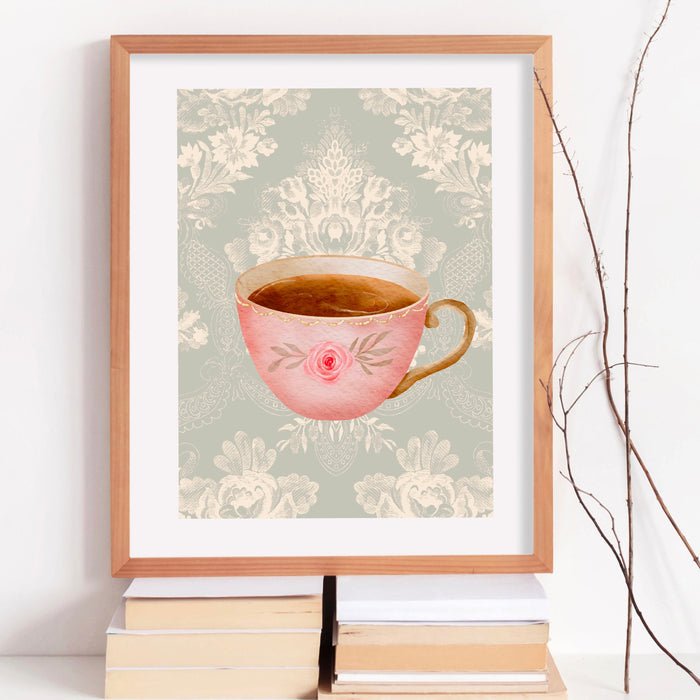 Grandma Chic Coffee With Grandma Gift Print Cottagecore Decor Grandmacore Vintage Cottage Painting Digital Wall Art Retro Printable 1 print