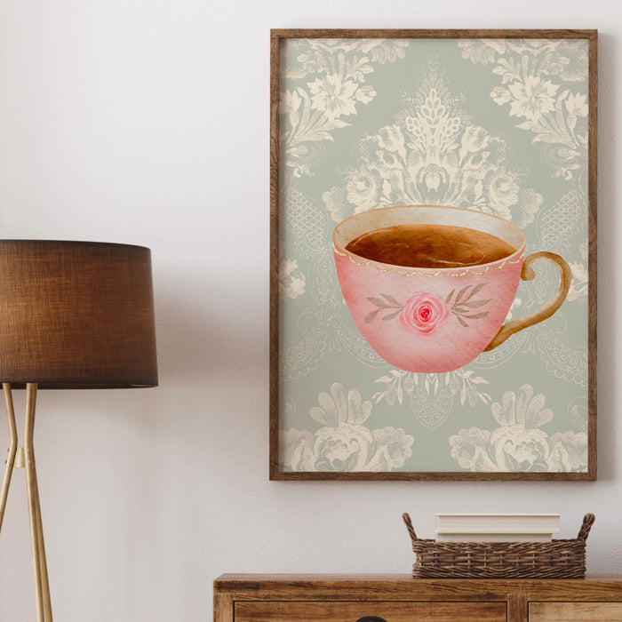 Grandma Chic Coffee With Grandma Gift Print Cottagecore Decor Grandmacore Vintage Cottage Painting Digital Wall Art Retro Printable 1 print