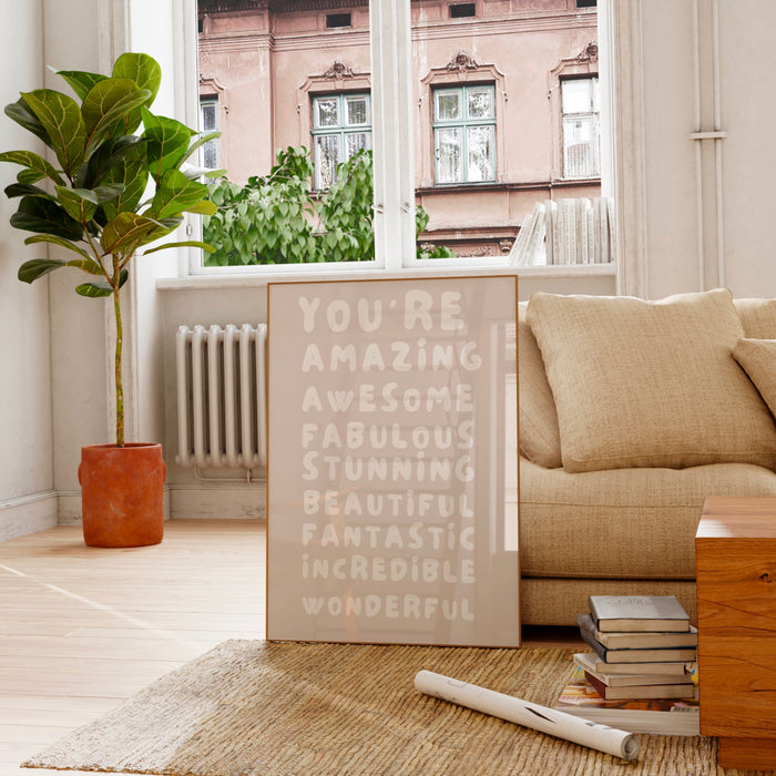 You Are Amazing Gift For Home Print Neutral Minimalist Positivity Poster Typography Wall Art Self Care Gift for Her Digital Download 1 Print