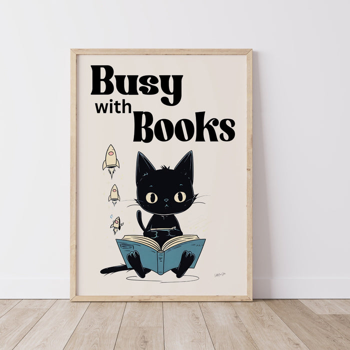 Love Reading posters classroom decor cat playroom print library wall art nursery art home school learning poster childrens book printable