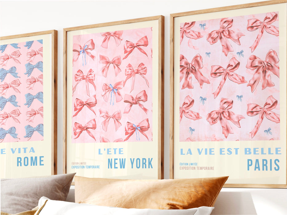 Pink Blue Abstract Digital Download, Printable set of 3, 70s Style Poster, 60s Flower Print, Orange Pink Decor, Dork Room Wall Art, Orange