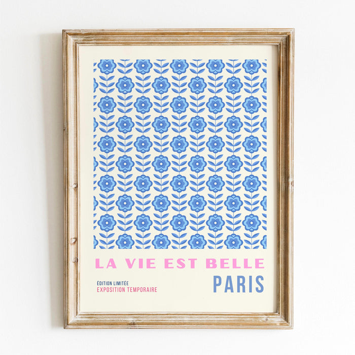 Pink blue abstract digital download, printable set of 3, 70s style poster, 60s flower print, orange pink decor, dork room wall art, orange