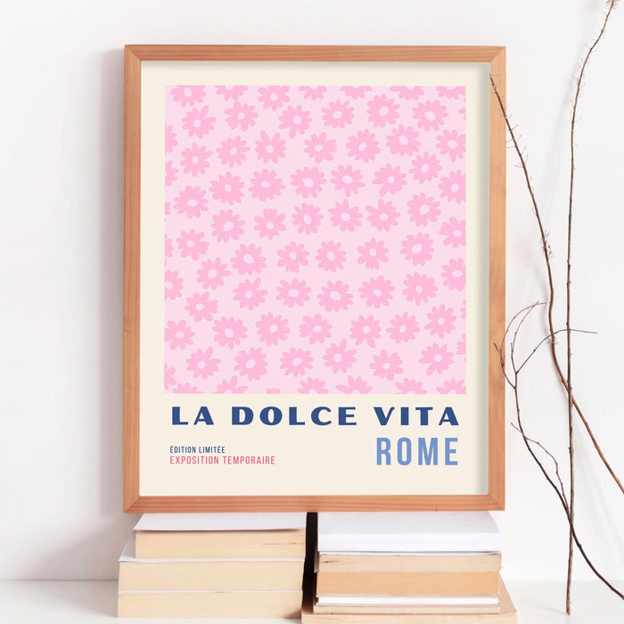 Pink blue abstract digital download, printable set of 3, 70s style poster, 60s flower print, orange pink decor, dork room wall art, orange