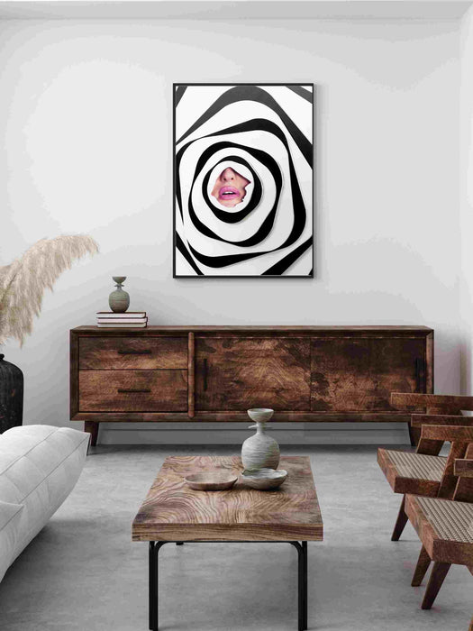 Fashion girl print | pink lips | girls drinking print | fashion wall art | stylish wall art | black and white art | geometric art | zebra