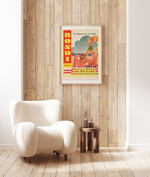 Bondi print, travel art , world travel decor, travel drawing, art travel, vintage home decor, travel poster, travel gift ideas