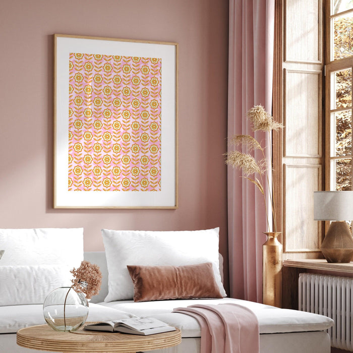 Daughter gift, pink orange wall art, digital download,  orange pink decor, daughter gift art, printable set of 3, daughter birthday gift,