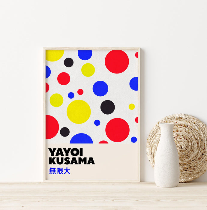 Yayoi kusama exhibition, kusama digital poster, yayoi kusama, yayoi kusama art print, printable poster, japanese art, infinity dot, abstract