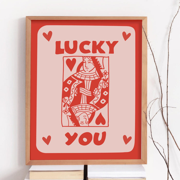 Trendy retro wall art set of 9,retro trendy aesthetic print,lucky you poster,pink print,trendy wall art,funny art, minimalist, digital art