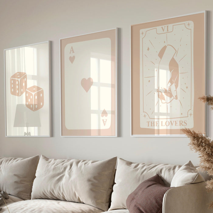 Trendy retro wall art set of 9, retro trendy aesthetic print,lucky you poster,beige print,trendy wall art,funny art, minimalist, digital art