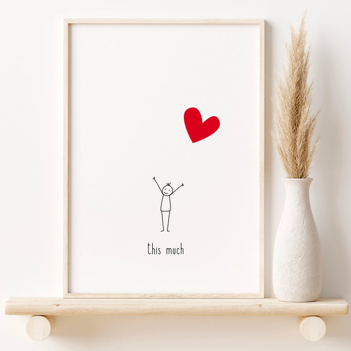 Trendy retro wall art set of 2, black and white minimalist print aesthetic print,i love you poster, cute quirky digital art