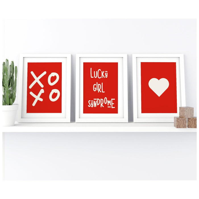 Trendy retro wall art set of 12,retro trendy aesthetic print,lucky you poster,red print,trendy wall art,funny art, minimalist, digital art