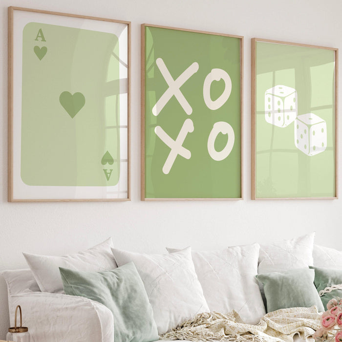 Trendy retro wall art set of 11 retro trendy aesthetic print lucky you poster sage green print trendy wall art funny minimalist digital art