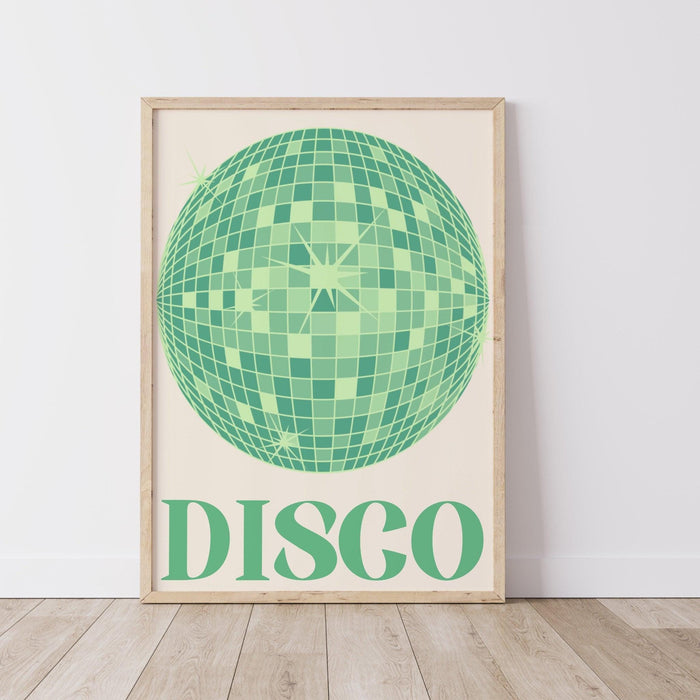 Trendy retro disco ball poster | retro print | preppy poster | disco poster | trendy retro | disco ball decor  | preppy prints | minimalist