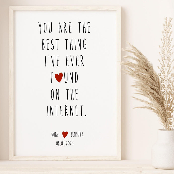 The best thing i've ever found on the internet personalized custom print, valentine gift for him trendy retro anniversary gift printable art