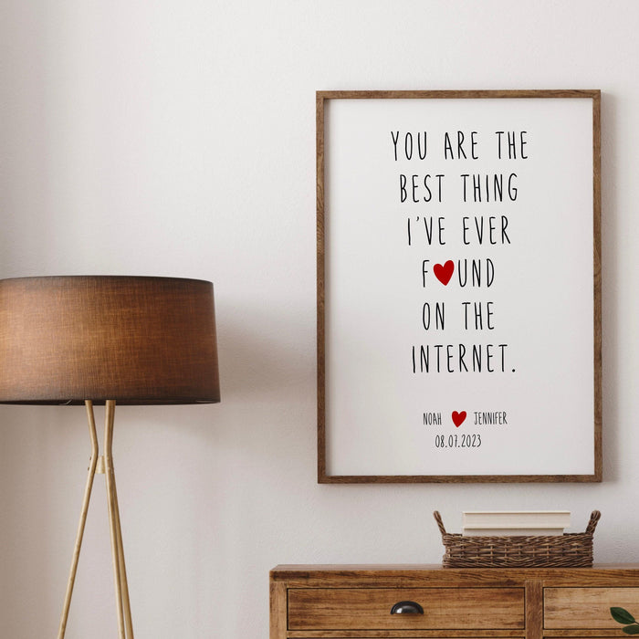 The best thing i've ever found on the internet personalized custom print, valentine gift for him trendy retro anniversary gift printable art