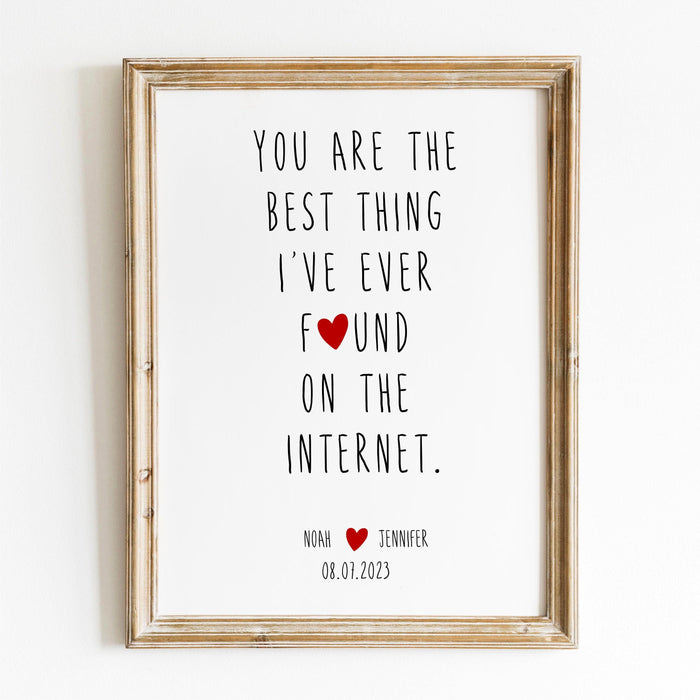 The best thing i've ever found on the internet personalized custom print, valentine gift for him trendy retro anniversary gift printable art