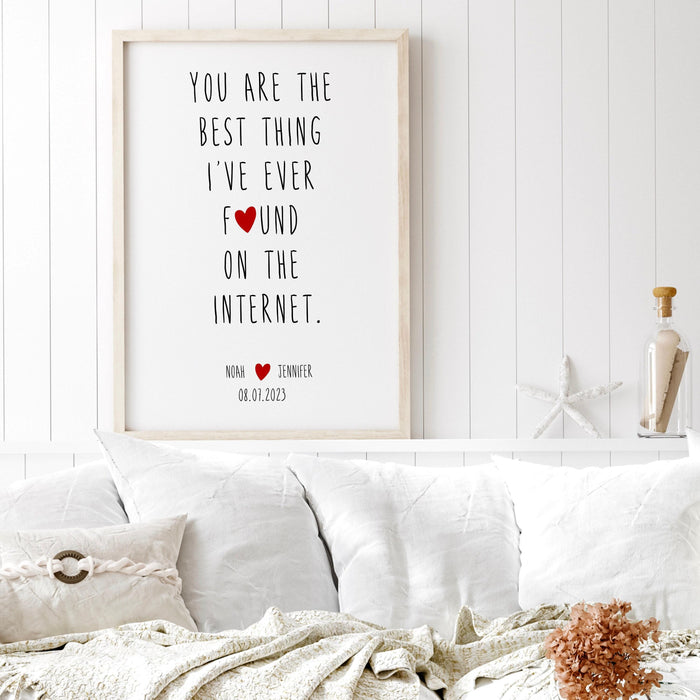The best thing i've ever found on the internet personalized custom print, valentine gift for him trendy retro anniversary gift printable art