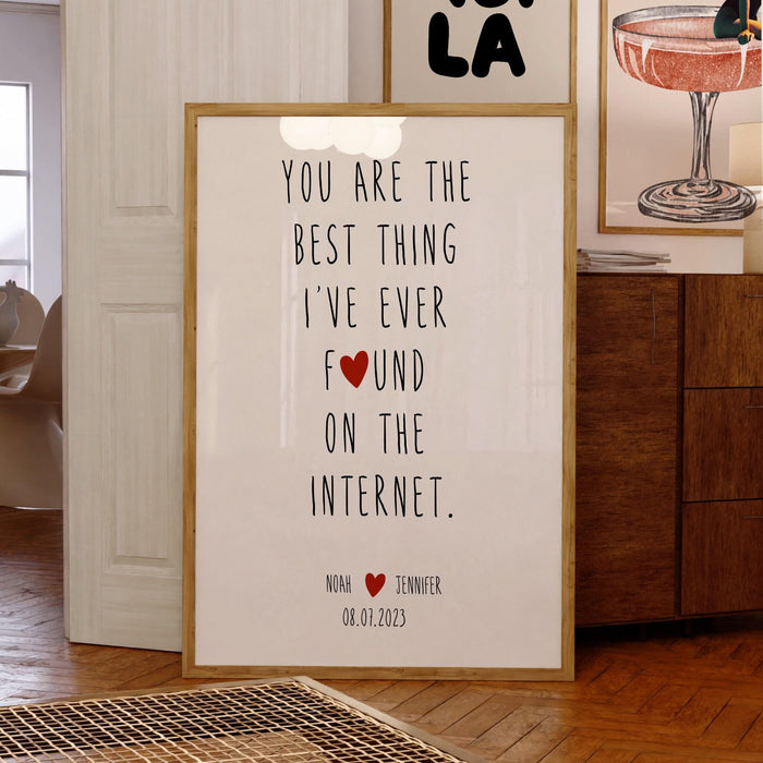 The best thing i've ever found on the internet personalized custom print, valentine gift for him trendy retro anniversary gift printable art