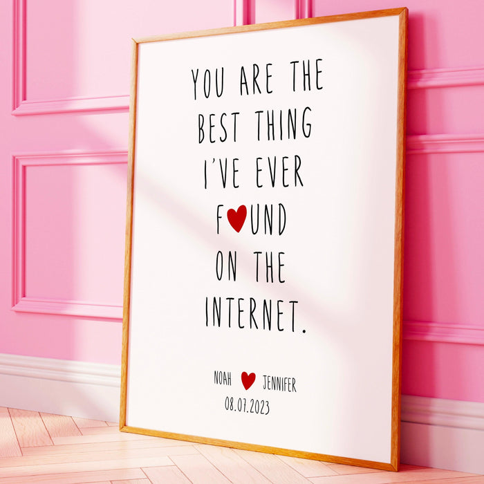 The best thing i've ever found on the internet personalized custom print, valentine gift for him trendy retro anniversary gift printable art