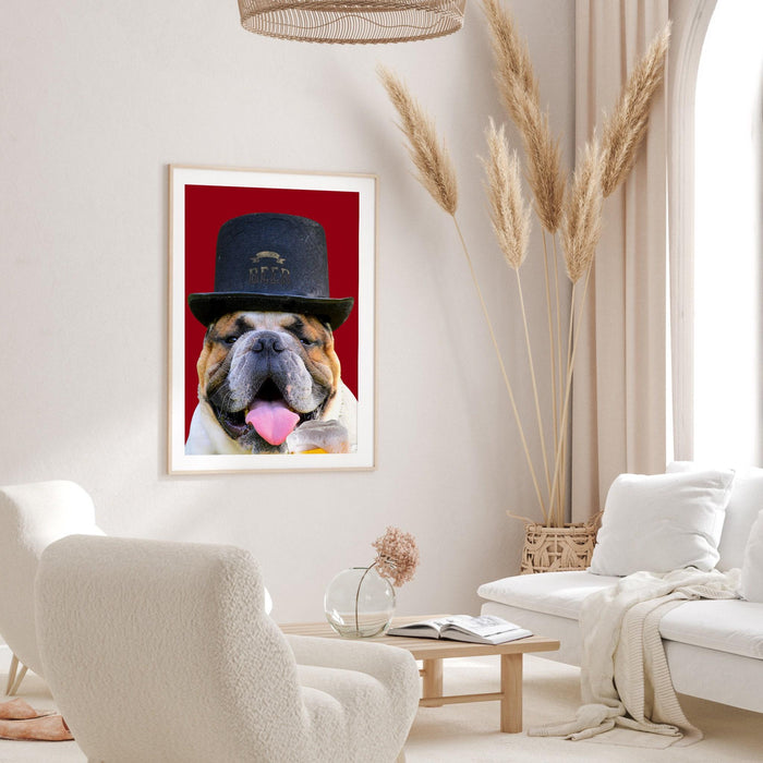 Set of 3 bulldog prints,pet portrait, preppy room decor, trendy poster, bulldog wall art, funny dog, gift for teenage boy, kitchen bar decor