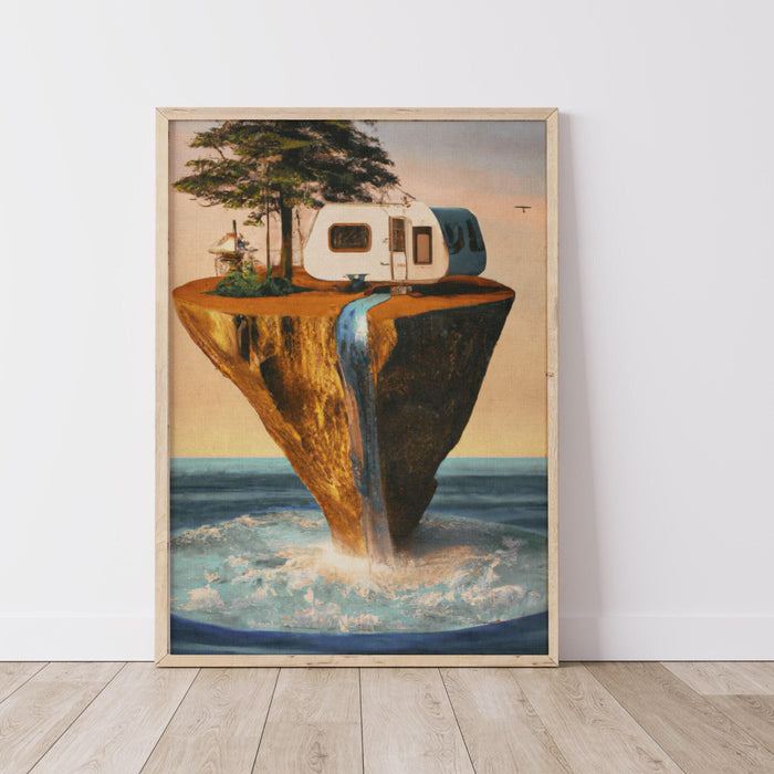 Rv gift for men, funny gift for camper, mountain art, happy camper, adventure wall art, farmhouse camper, freedom camping printable caravan