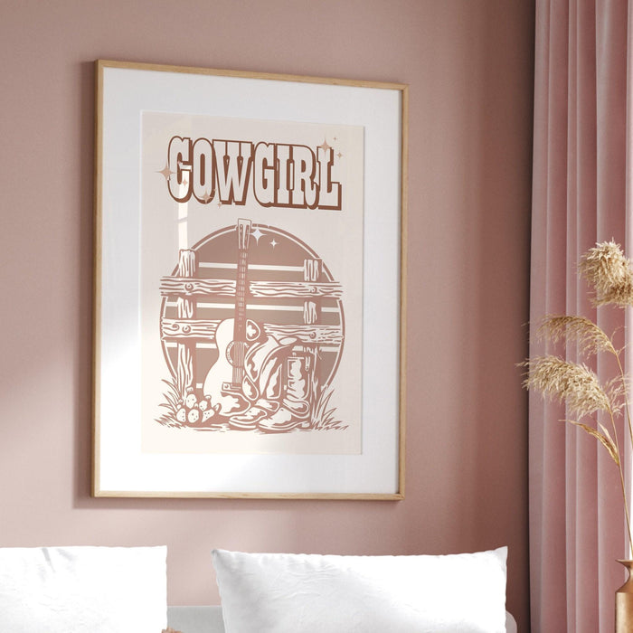 Retro cowgirl, cowgirl print, western print, cowgirl wall art, western wall art, vintage western print, trendy wall art, instant download